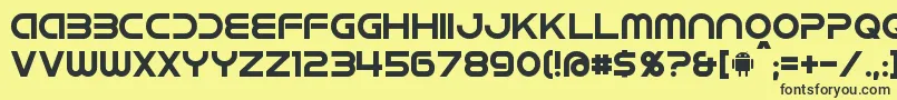 Шрифт Idroid – чёрные шрифты на жёлтом фоне