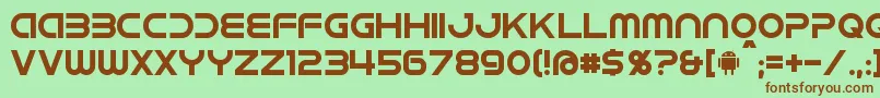 Idroid Font – Brown Fonts on Green Background