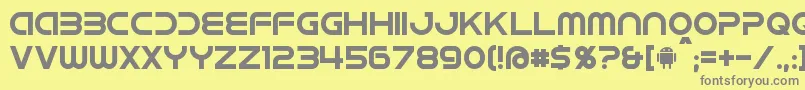 Idroid-Schriftart – Graue Schriften auf gelbem Hintergrund