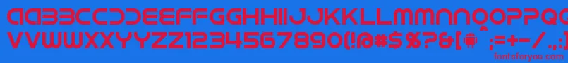 Idroid Font – Red Fonts on Blue Background