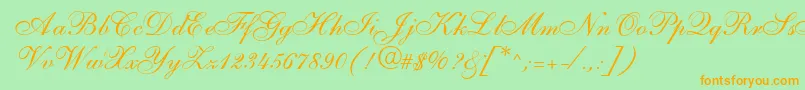 S721ScriptTwoRegular Font – Orange Fonts on Green Background