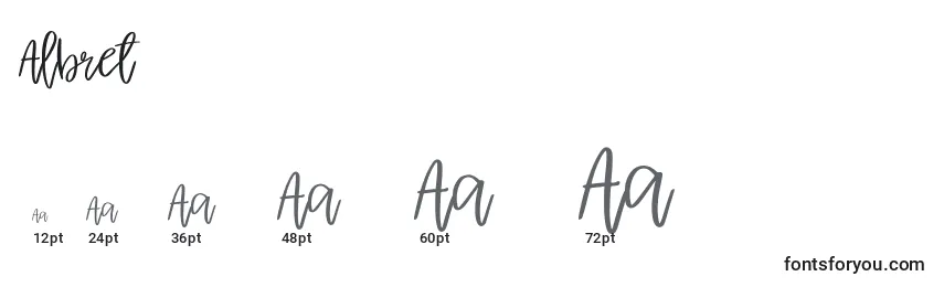Albret Font Sizes