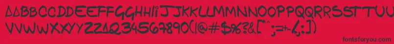 Gfamcomic Font – Black Fonts on Red Background