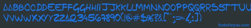 Gfamcomic Font – Blue Fonts on Black Background