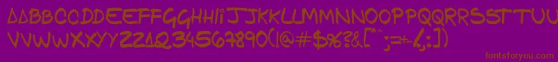 Gfamcomic Font – Brown Fonts on Purple Background