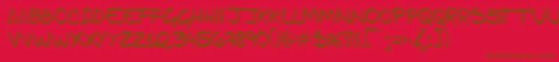 Gfamcomic Font – Brown Fonts on Red Background