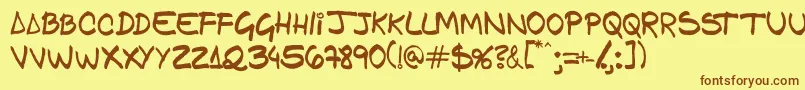 Gfamcomic Font – Brown Fonts on Yellow Background