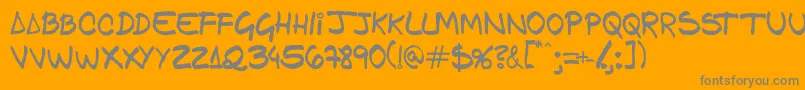 Gfamcomic Font – Gray Fonts on Orange Background