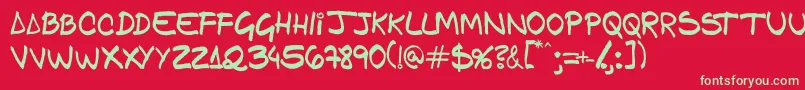 Gfamcomic Font – Green Fonts on Red Background