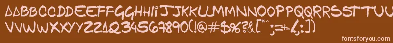 Gfamcomic Font – Pink Fonts on Brown Background