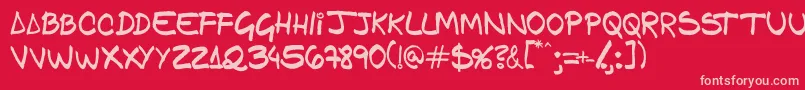 Gfamcomic Font – Pink Fonts on Red Background