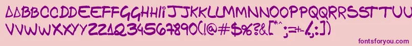 Gfamcomic Font – Purple Fonts on Pink Background