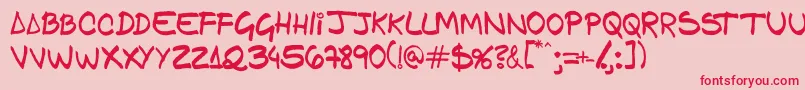 Gfamcomic Font – Red Fonts on Pink Background