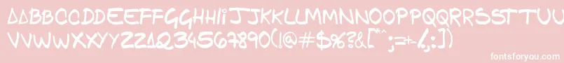 Gfamcomic Font – White Fonts on Pink Background