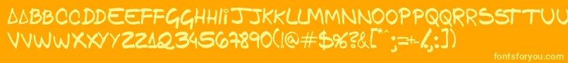 Gfamcomic Font – Yellow Fonts on Orange Background