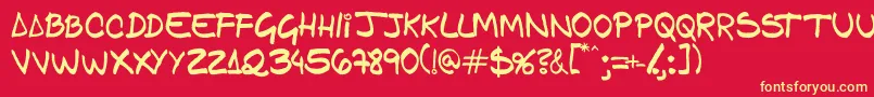 Gfamcomic Font – Yellow Fonts on Red Background