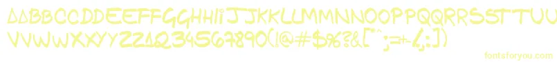 Gfamcomic Font – Yellow Fonts on White Background