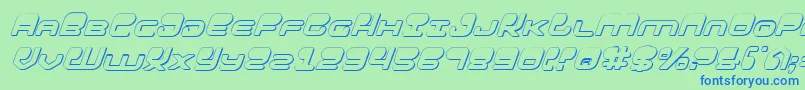 HypnoAgent3DItalic Font – Blue Fonts on Green Background