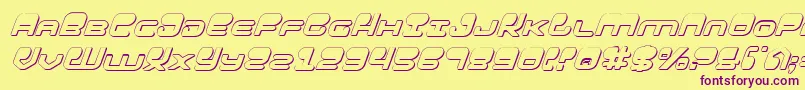 HypnoAgent3DItalic Font – Purple Fonts on Yellow Background