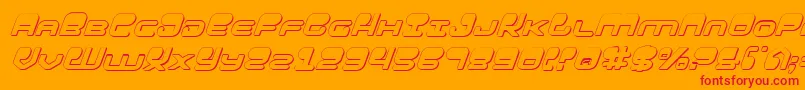 HypnoAgent3DItalic Font – Red Fonts on Orange Background