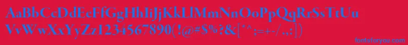 GaramondpremrproBddisp-Schriftart – Blaue Schriften auf rotem Hintergrund