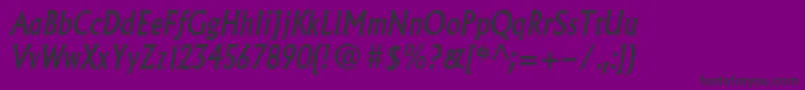 フォントAlbertusMtItalic – 紫の背景に黒い文字