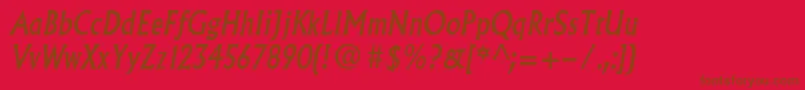 AlbertusMtItalic Font – Brown Fonts on Red Background