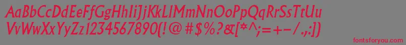 AlbertusMtItalic Font – Red Fonts on Gray Background