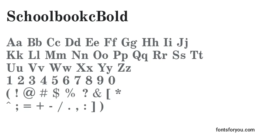 Шрифт SchoolbookcBold – алфавит, цифры, специальные символы