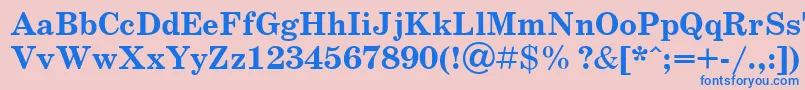 SchoolbookcBold Font – Blue Fonts on Pink Background