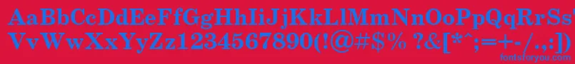 SchoolbookcBold Font – Blue Fonts on Red Background