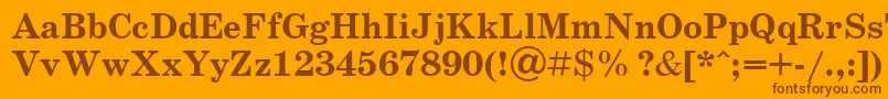 SchoolbookcBold Font – Brown Fonts on Orange Background