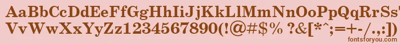 SchoolbookcBold Font – Brown Fonts on Pink Background