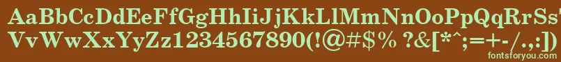 SchoolbookcBold Font – Green Fonts on Brown Background