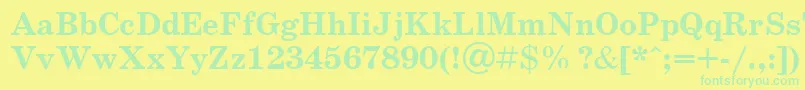 SchoolbookcBold Font – Green Fonts on Yellow Background