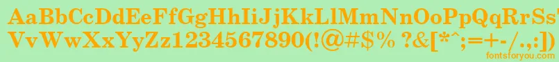 SchoolbookcBold Font – Orange Fonts on Green Background