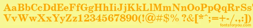 SchoolbookcBold Font – Orange Fonts on Yellow Background