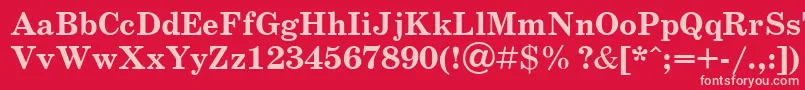 SchoolbookcBold Font – Pink Fonts on Red Background