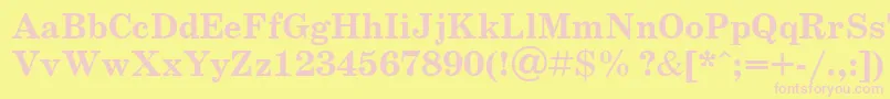 SchoolbookcBold Font – Pink Fonts on Yellow Background