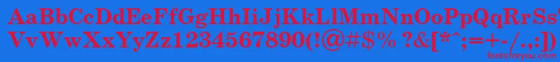 SchoolbookcBold Font – Red Fonts on Blue Background