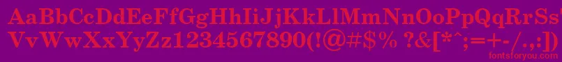 SchoolbookcBold Font – Red Fonts on Purple Background