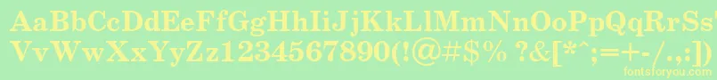 SchoolbookcBold Font – Yellow Fonts on Green Background