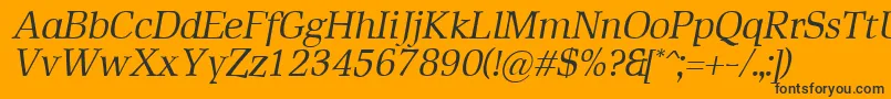 RustikaItalic Font – Black Fonts on Orange Background