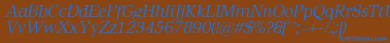 RustikaItalic Font – Blue Fonts on Brown Background