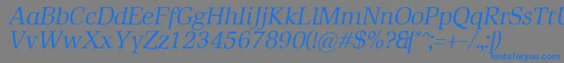 RustikaItalic Font – Blue Fonts on Gray Background