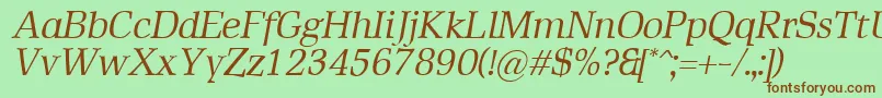 fuente RustikaItalic – Fuentes Marrones Sobre Fondo Verde