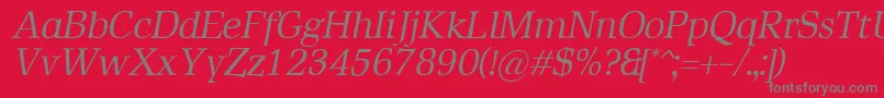 RustikaItalic Font – Gray Fonts on Red Background