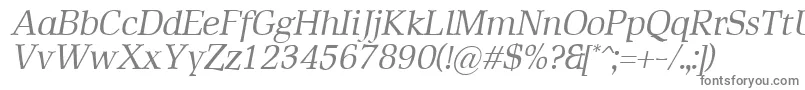 RustikaItalic-Schriftart – Graue Schriften auf weißem Hintergrund
