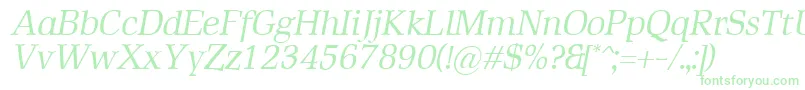 Fonte RustikaItalic – fontes verdes em um fundo branco