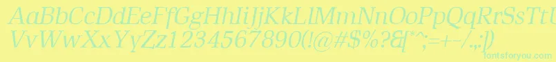 RustikaItalic Font – Green Fonts on Yellow Background